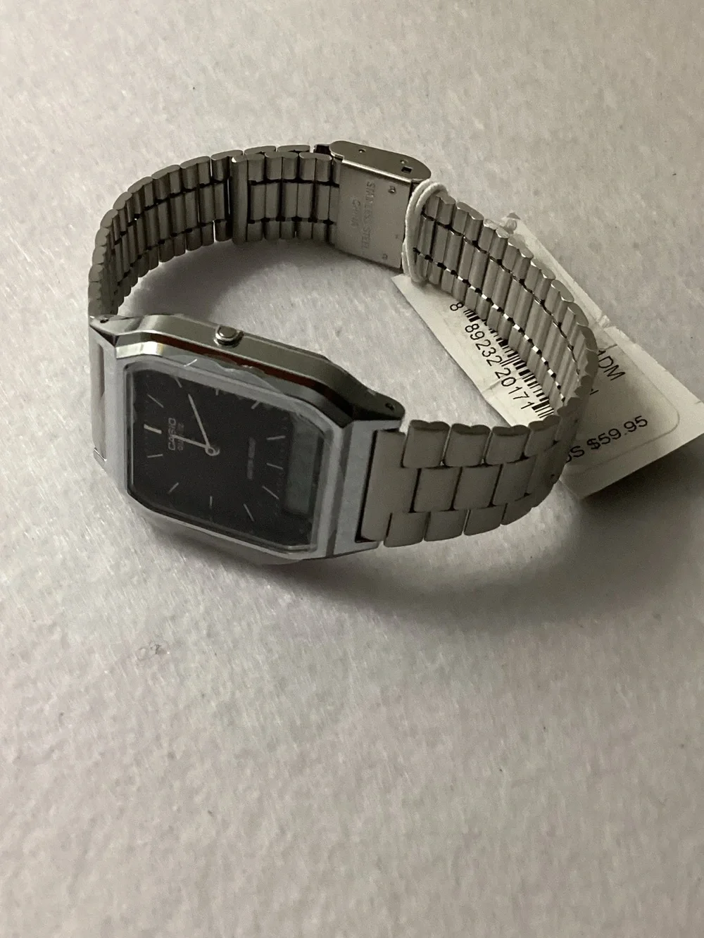 Casio Vintage Collection Unisex Analog Digital Stainless Steel Watch 29.8mm